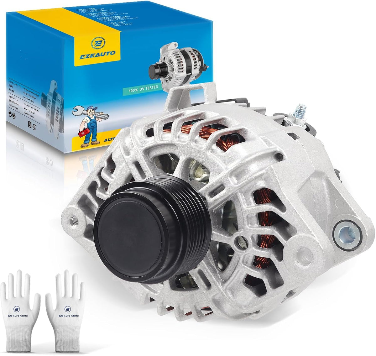 EzeXpreze 11609 Alternator Fit for Kia Soul 2012-2016, Forte Koup 2014-2016, Forte5 2015-2016, Rio 2014-2017, for Hyundai Veloster 2013-2017 1.6L 110Amp 373002B760