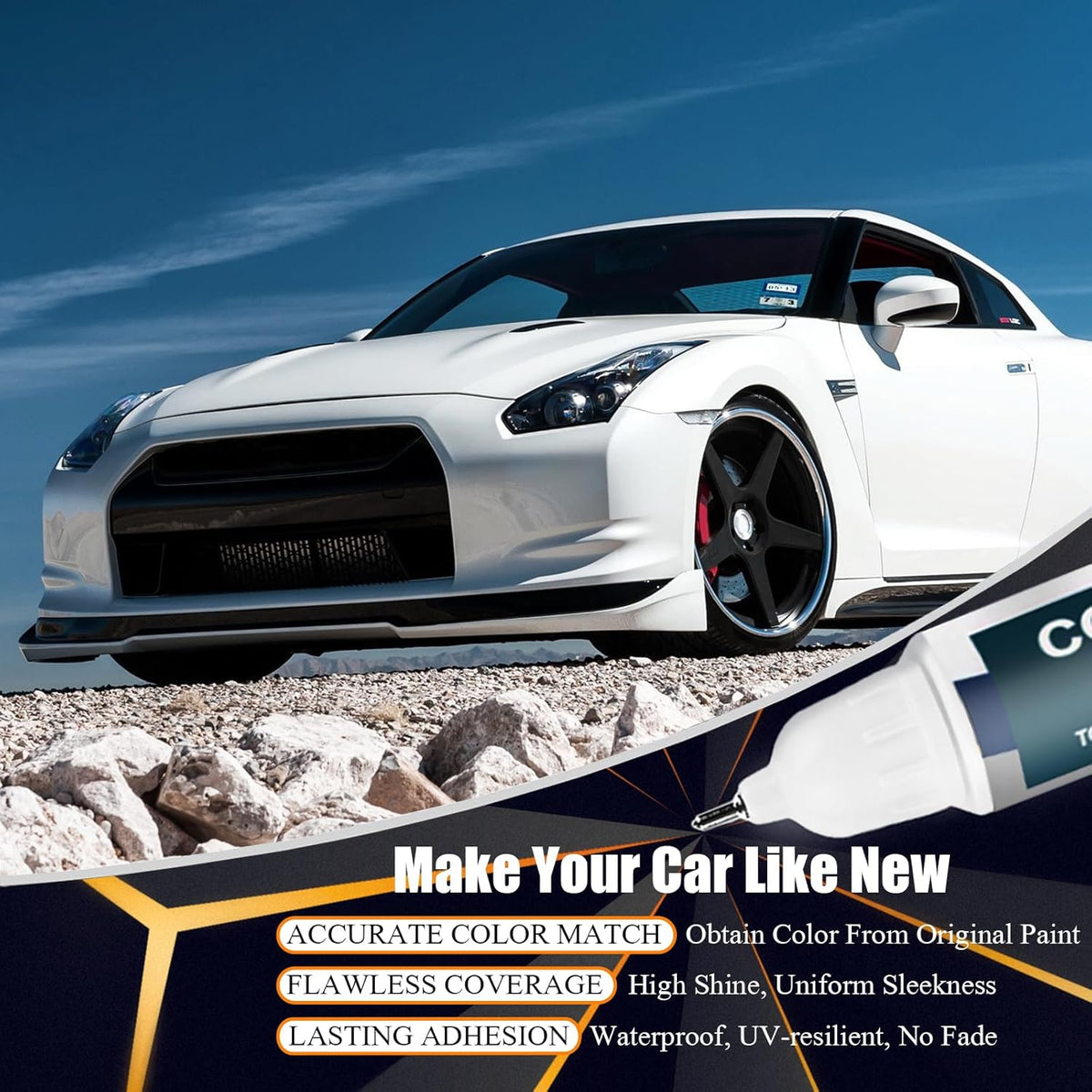 RAY Deep Blue Pearl Touch Up Paint for Nissan, Car Paint Pen Scratch Repair Two-In-One Touch Up Paint, Premium Car Scratch Remover for Deep Scratches