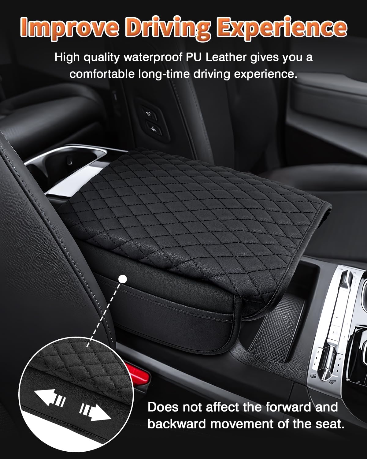 Shademax Center Console Cover for Kia Carnival KA4 2022-2024 2025 2026 Accessories Armrest Cover Console Cushion Pad Leather MPV Armrest Seat Box Cover Console Lid Protector with Pockets Storage Bag