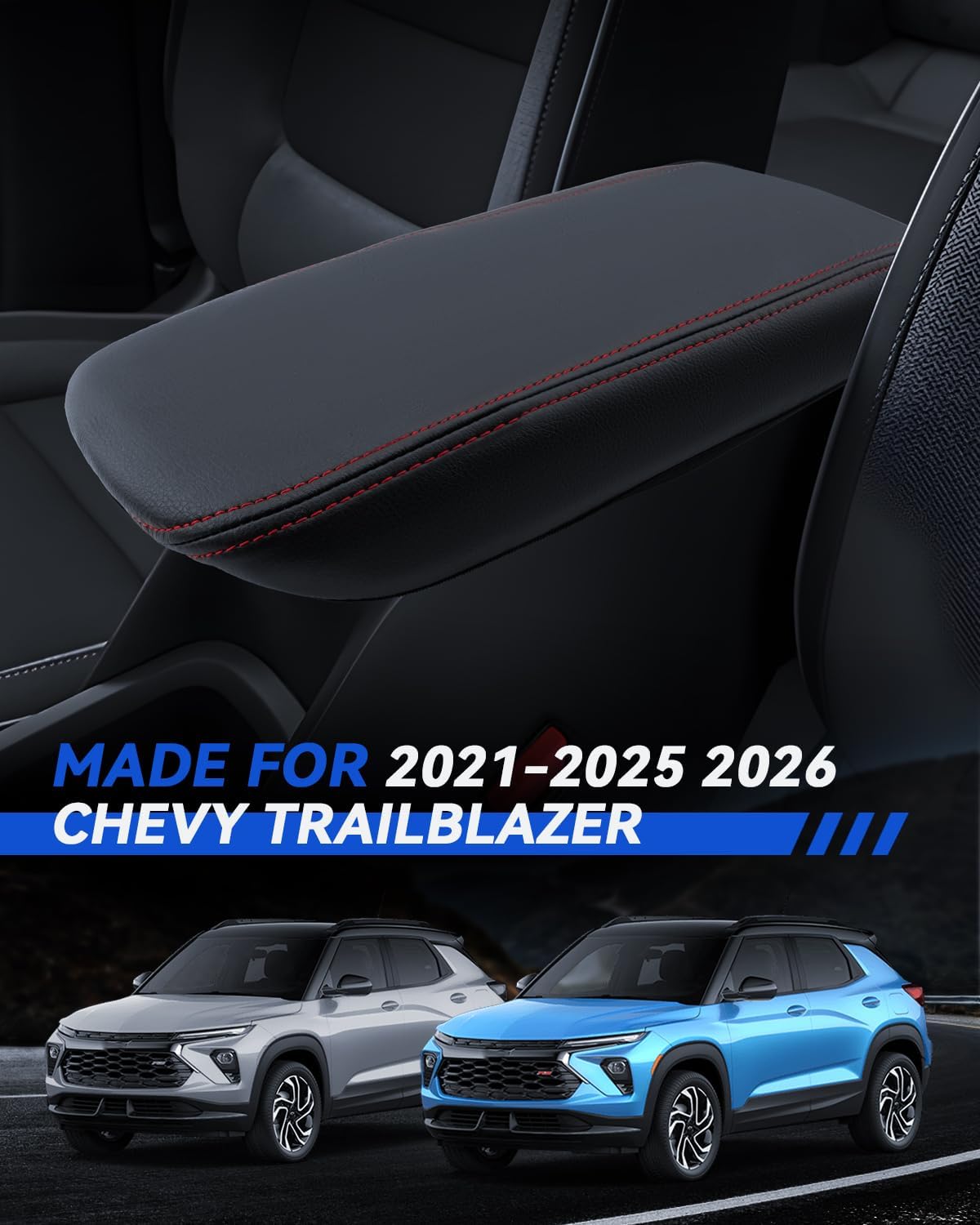 Armrest Cover for Chevy Trailblazer 2021 2022 2023 2024 2025 2026 Accessories Center Console Middle Lid Pad Protector for Car Elbow Rest