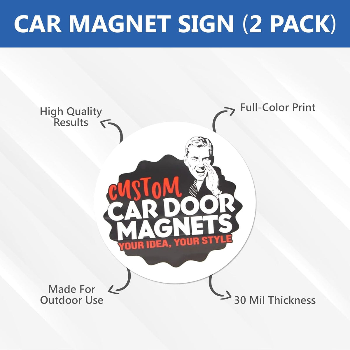 Custom Car Magnet Signs for Businesses (18" Round) 2 pk - Personalized Car Magnets for Advertising and Vehicle Promotion - Advertising Magnets for Cars Door - Professionally Printed