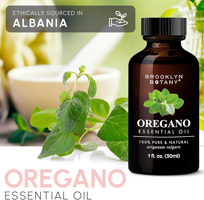 Brooklyn Botany Oregano Essential Oil - 100% Pure and Natural - Premium Grade Oil with Dropper - for Aromatherapy and Diffuser - 1 Fl Oz