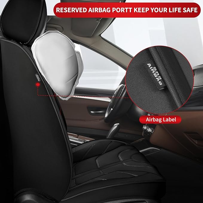 TTX LIGHTING Car Seat Covers fit for Honda Odyssey 2011-2026 Front Seat: Premium Leather Automotive Seat Cover with Airbag Compatible Waterproof (2 Seats, Black)