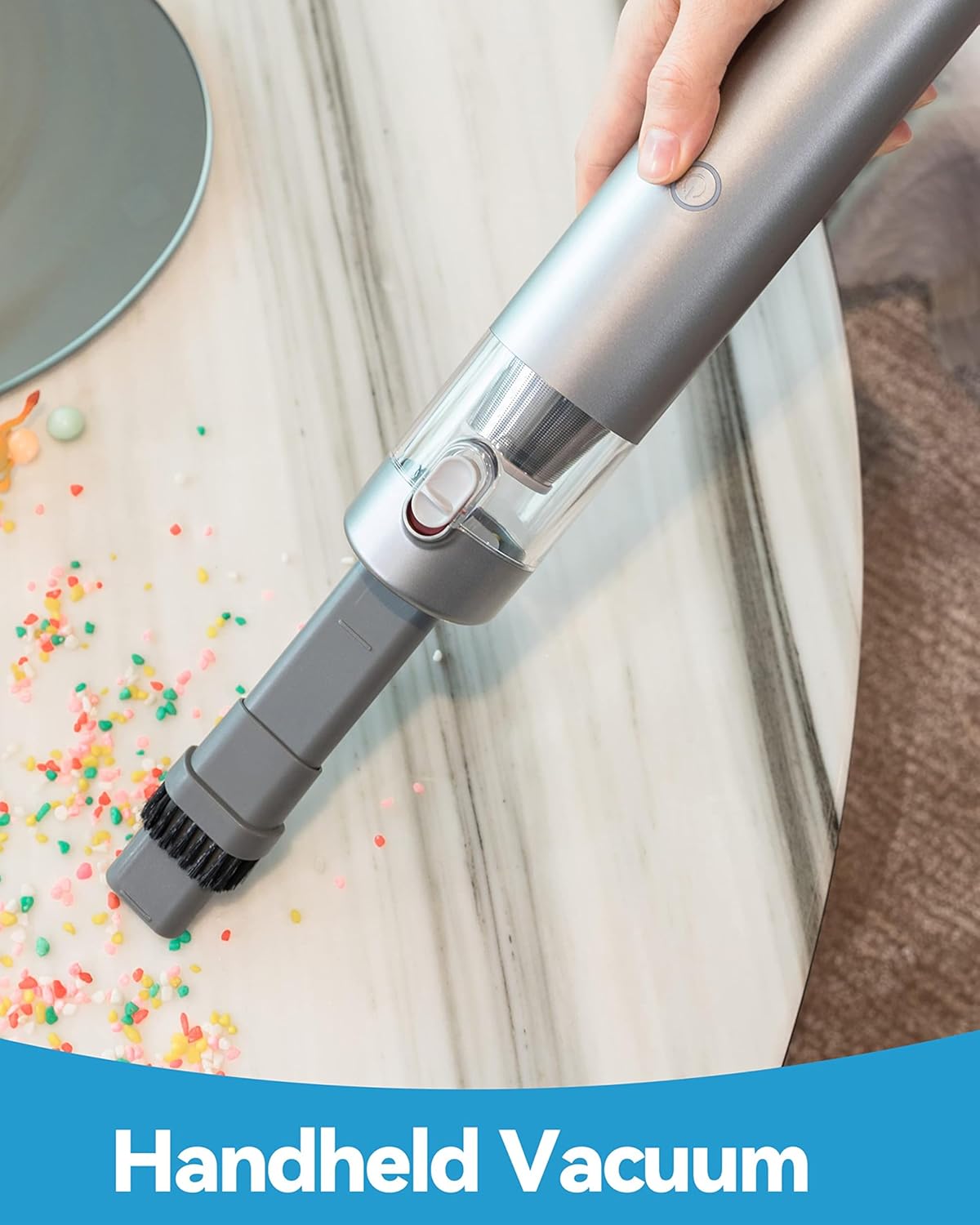 Brigii Mini Handheld Vacuum Cordless, 3 in 1-Car Vacuum & Air Duster & Hand Pump, 3 Kinds of Crevice Nozzles for Small Spaces, Crevices, Portable Rechargeable Cleaner-M1