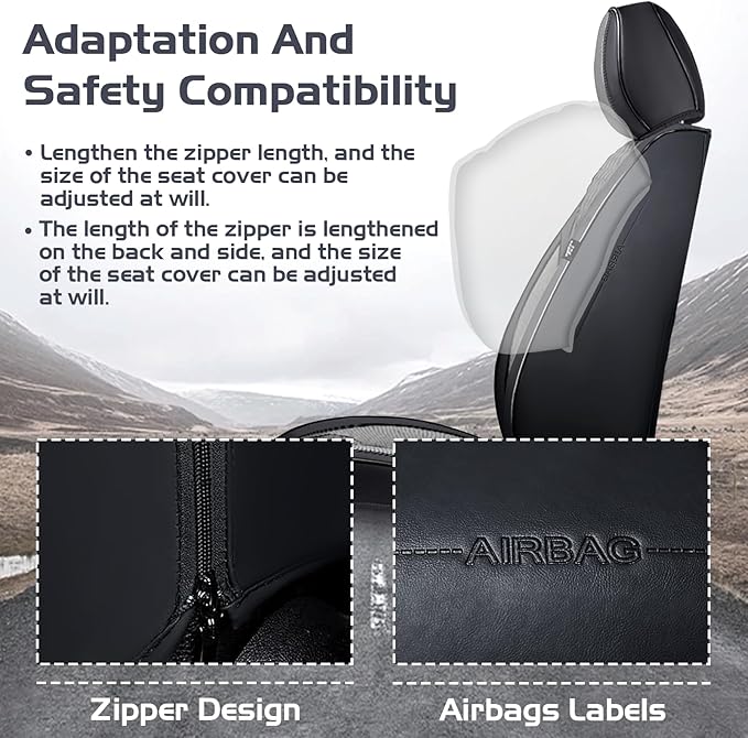 Truck Seat Covers for Nissan Frontier 2009-2026, Waterproof Premium Leather Full Coverage Car Seat Cover, Muscle Sport Style Auto Interior Seat Cover Sets (Full Set/Black Gray)
