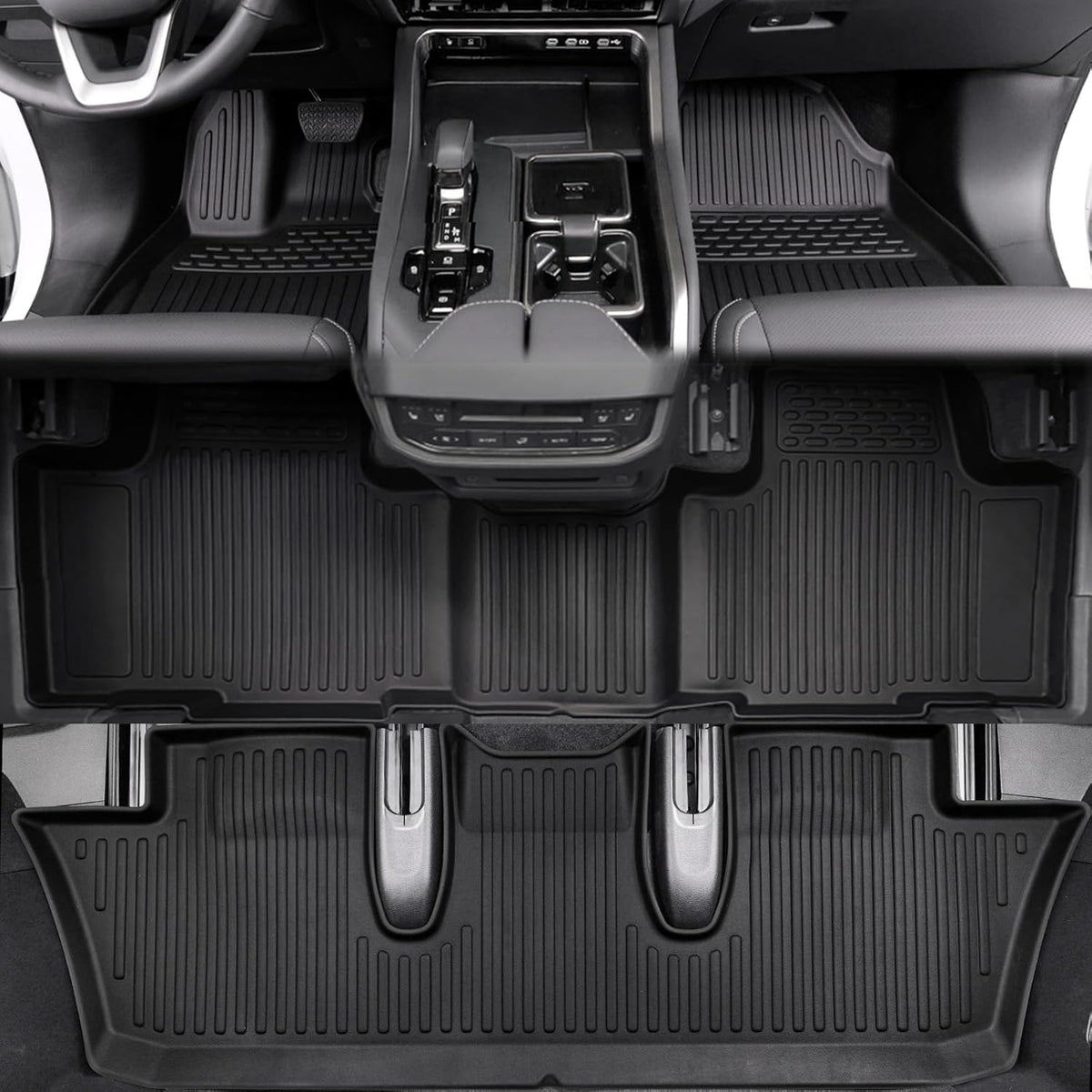 Floor Mats for 2024 2025 Lexus TX, Cargo Liner with Backrest Mat, All Weather TPE Full Mat Set for 2025 TX350 TX500 TX550+ Accessories
