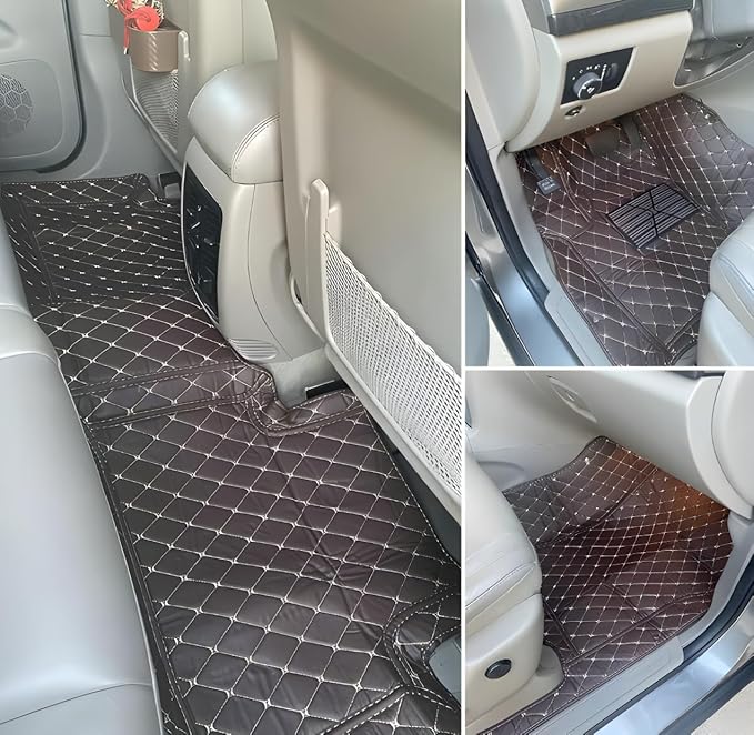 Customize Car Floor Mats for 99% Sedan SUV Sports Car All Weather Leather Full Coverage Waterproof Non-Slip Vehicle Lining Pads (Pink)
