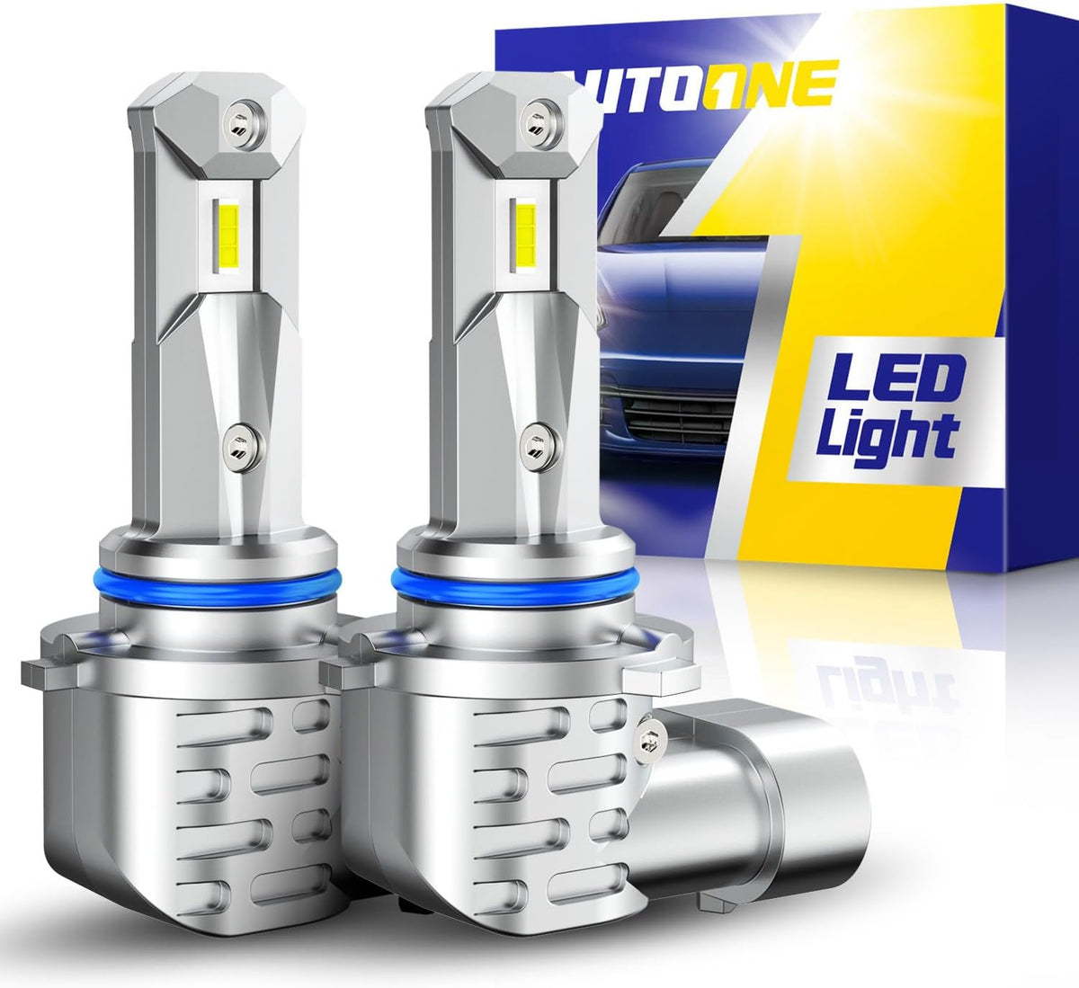 AUTOONE 9005/H B3 Bulbs, 16000LM Fog Lights 6000K White, Fanless Mini Size, Pack of 2