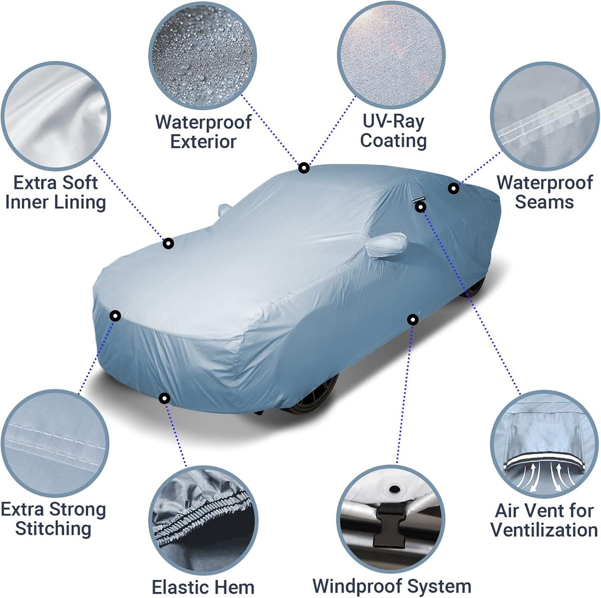 iCarCover Premium Car Cover for 2005-2019 Buick Lacrosse Heavy Duty Waterproof All-Weather Automobiles Custom Fit Indoor Outdoor UV Snow Protection Covers with Straps and Bag