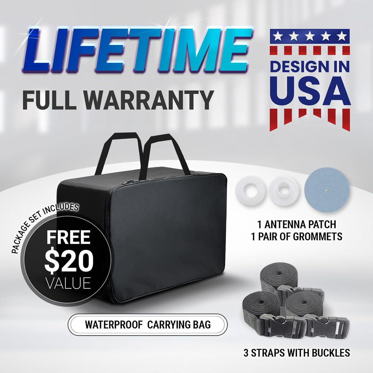 iCarCover Premium Plus Car Cover for 1959-1960 Chevy El Camino Waterproof All Weather Rain Snow UV Sun Hail Protector for Automobiles, Full Exterior Indoor Outdoor Car Cover (Stripe - Black/Red)
