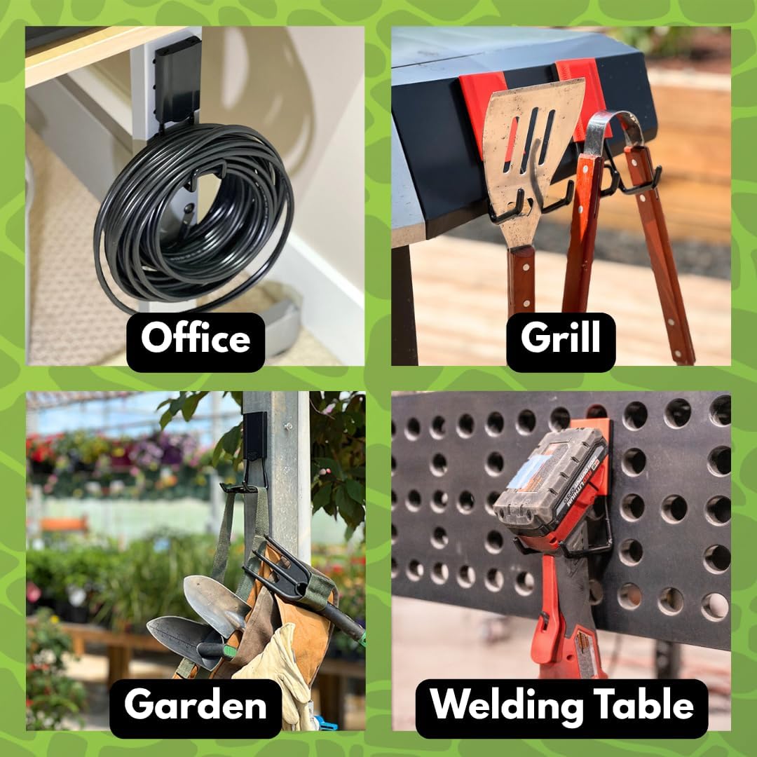 GATOR MAGNETICS Storage Hooks: 6-Pack, The Ultimate Workshop & Garage Storage Systems, Heavy Duty Magnetic Hooks, Sturdy Tool Organization Solutions, 25lb Hold, for All Steel Surfaces 2.5" & 4"