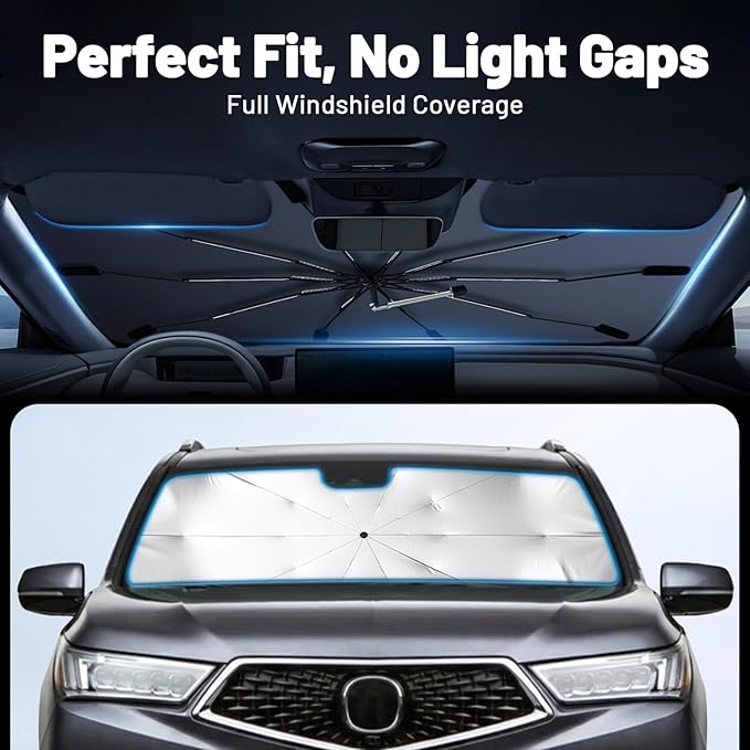 Car Windshield Sun Shade for Ford Escape 2013-2019 –[Reflective Coated Fabric] Sunshade Umbrella for Front Window, Car Shades Sun Visor Keep Car Cool and Protects Interior, 1:1 Exact Fit