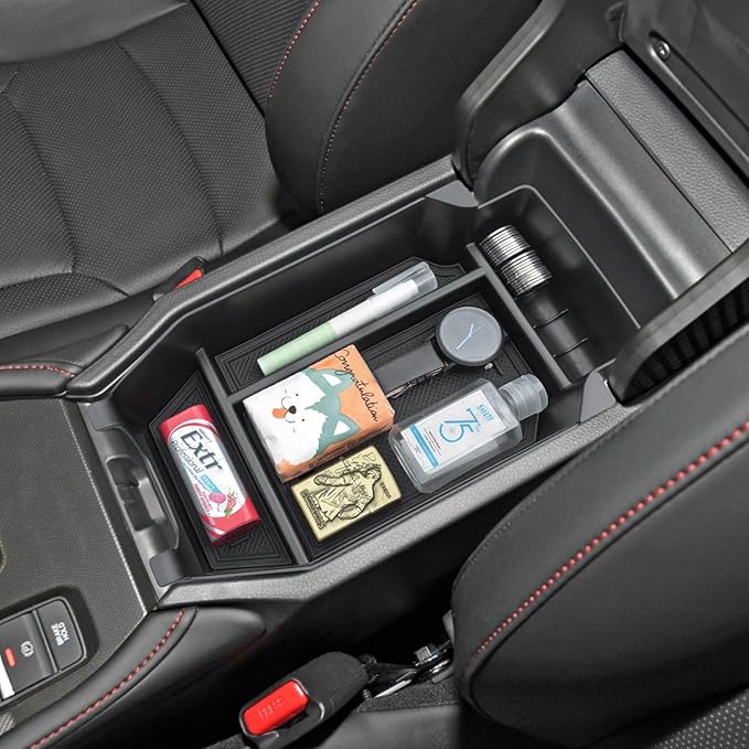 PIMCAR Center Console Organizer for 2023-2025 2026 Honda Accord 11th Gen Durable ABS Plastic Armrest Storage Tray-Black Liner Trim Accessories