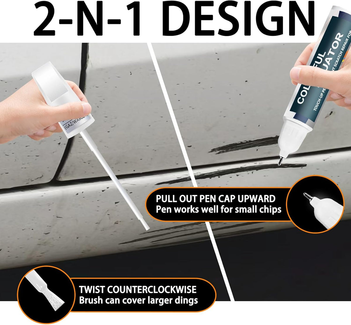 Sterling Metallic(GXD/WA130H) Touch Up Paint for GMC, Car Paint Pen Scratch Repair Two-In-One Touch Up Paint, Premium Car Scratch Remover for Deep Scratches