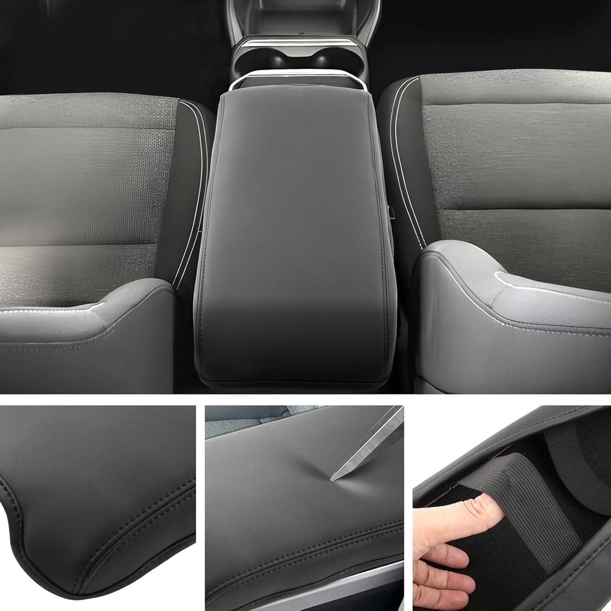 SXCY for 2025 2026 GMC Terrain Armrest Cover for 2025 2026 GMC Terrain Accessories 2025 2026 Terrain Center Console Cover 2025 Terrain Middle Console Cover (Thin Cover with Black Line)