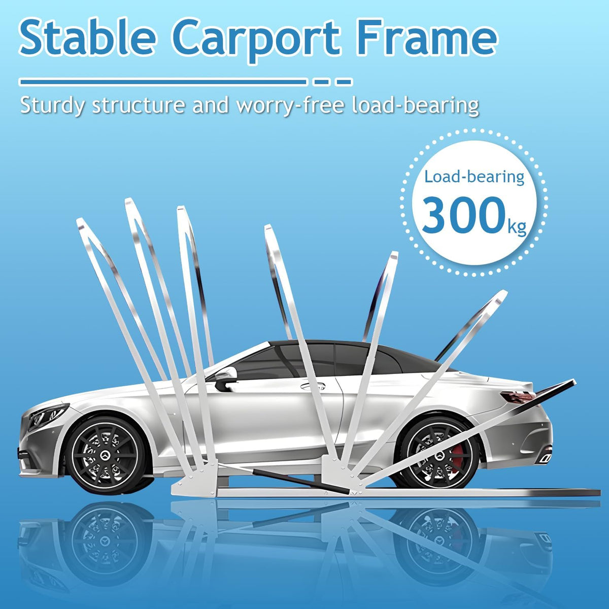 Heavy Duty Carport, Semi-Automatic Retractable Garage, Stainless Steel Folding Car Port, Portable Outdoor Car Tent, for Parking Lot, Yard, Garden, Grey, All Weather Proof, 5.5 * 2.5 * 2.3m