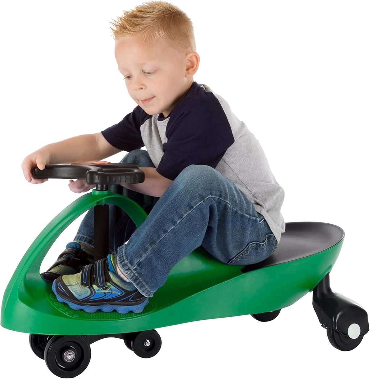 Wiggle Car Ride on Toy - No Batteries, Gears, or Pedals - Just Twist, Swivel, and Go - Outdoor Ride on for Kids 3 Years and Up by Lil' Rider (Green), Large