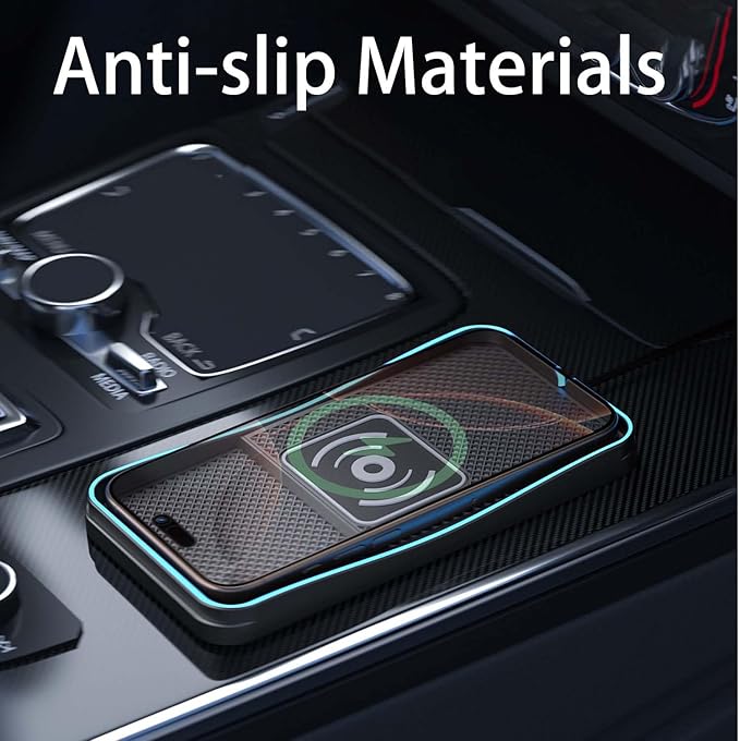 Car Wireless Charger Pad for Audi Q7 2007-2015 2017-2026, Fast Car Wireless Charging Pad for Car Center Console, Non Slip Charging Mat,1M-Type C