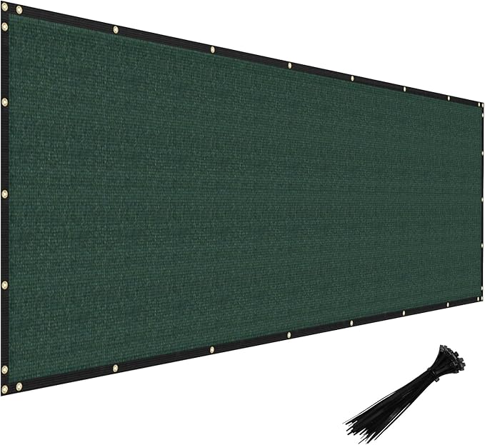Windscreen4less Privacy Fence Screen Heavy Duty Windscreen Fencing Mesh Fabric Shade Net Cover with Brass Grommtes for Outdoor Wall Garden Yard Pool Deck, 8'x184' Green