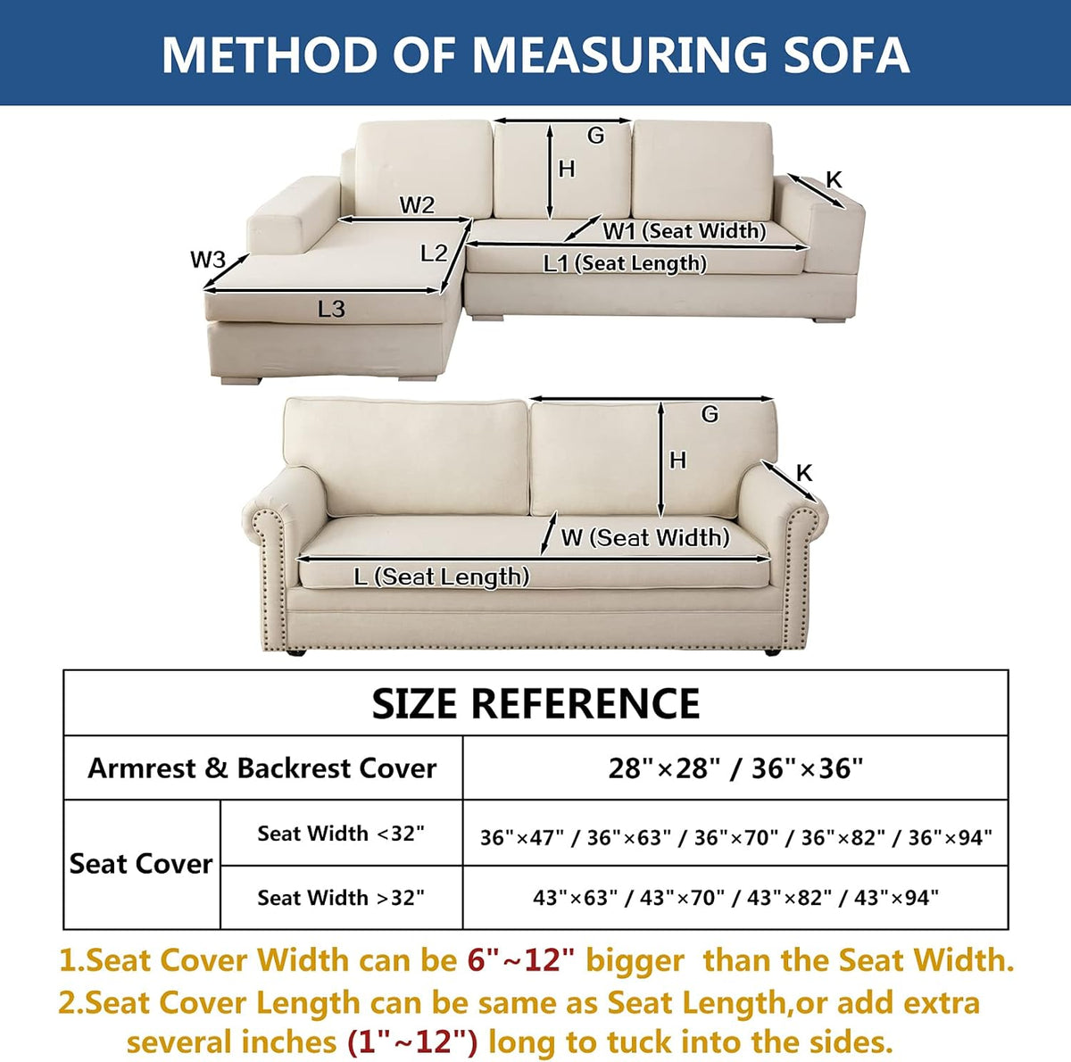 Eismodra Couch Cover,Sectional Couch Covers,Sofa Covers for 3 Cushion Couch,Anti-Slip Sofa Slipcovers for Dogs Cats Kids Loveseat Recliner L Shaped Armrest Backrest,Light Gray 43''x94''(Only 1 Piece)