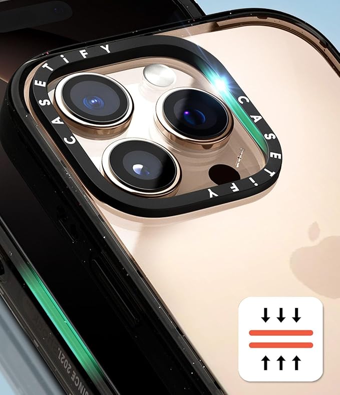 CASETiFY Impact iPhone 15 Case [4X Military Grade Drop Tested / 8.2ft Drop Protection/Compatible with Magsafe] - Sea Shells - Clear Black