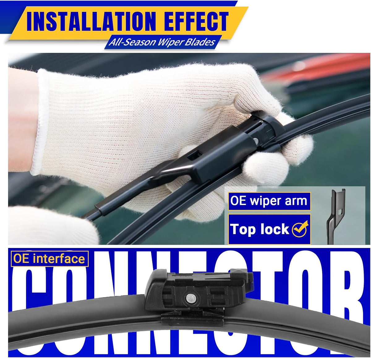 3 wipers Replacement for 2018-2022 2023 VW Volkswagen Atlas, Windshield Wiper Blades Original Equipment Replacement - 26"/22"/12" (Set of 3) Top Lock