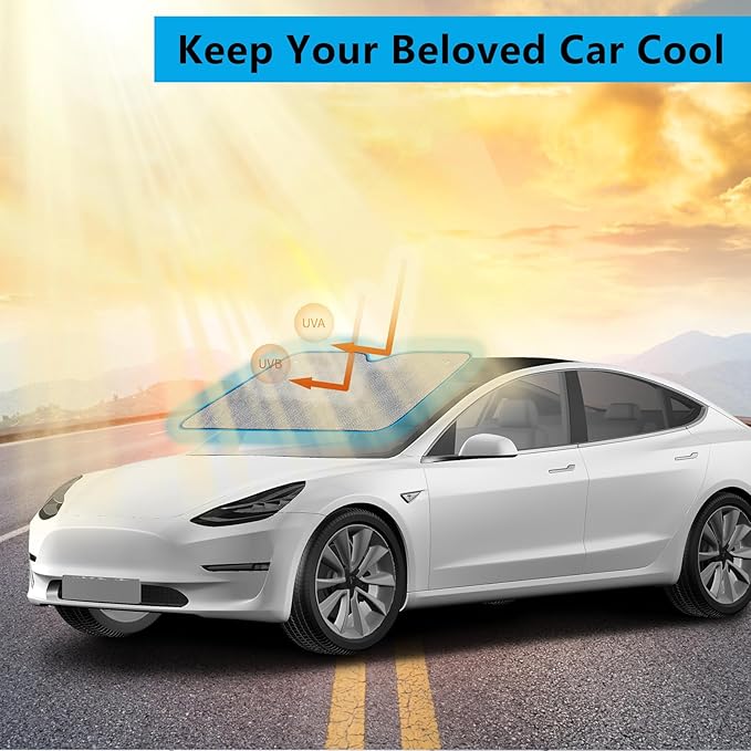 Big Hippo Windshield Sun Shade, Car Window Shade as Bonus Keep Vehicle Cool Windshield Sunshade Protect Your Car from Sun Heat & Glare Best UV Ray Visor Protector -Silver/Black (Size: 55.16X 27.5inch)