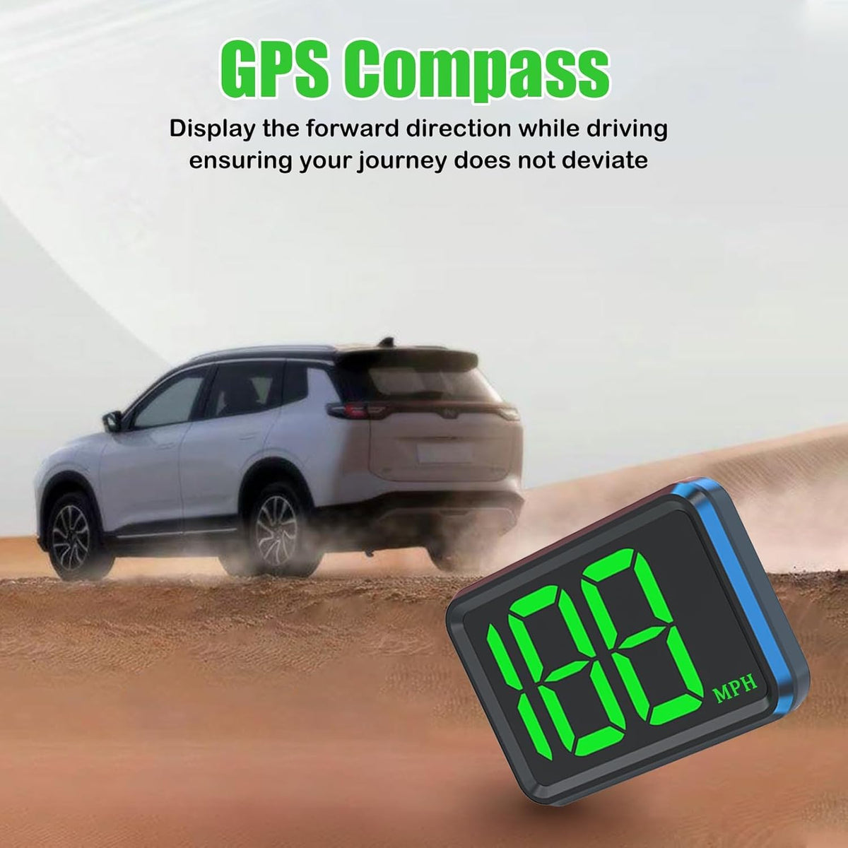 GPS Digital Speedometer for Car MPH, Universal HUD Speed Meter with LED Large Font Head Up Display Car Accessories with USB Cable Plug Play for Truck Motor SUV Golf Cart All Vehicles (X1 Speedometer)