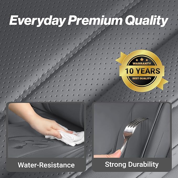 Coverland Custom Fit Car Seat Covers for Car Compatible with [2015-2026 Subaru WRX Front Bucket Seats] Premium Waterproof Non-Slip Interior Seat Protector [Full Set Dark Gray - Size Chart X74]