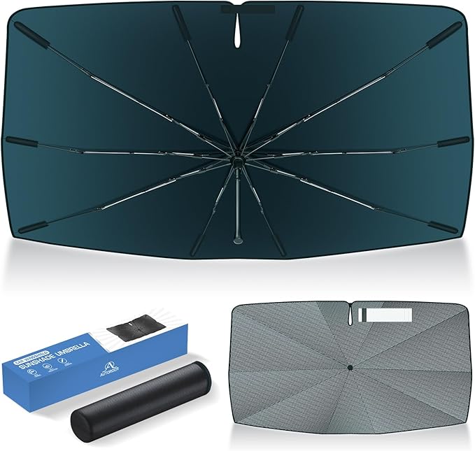Autorder Windshield Sun Shade Umbrella for 2016-2020 Kia Sorento Accessories,Upgraded Ice Crystal Material,Easy Setup Umbrella Sunshade for Car Windshield,100% Sun Blocking