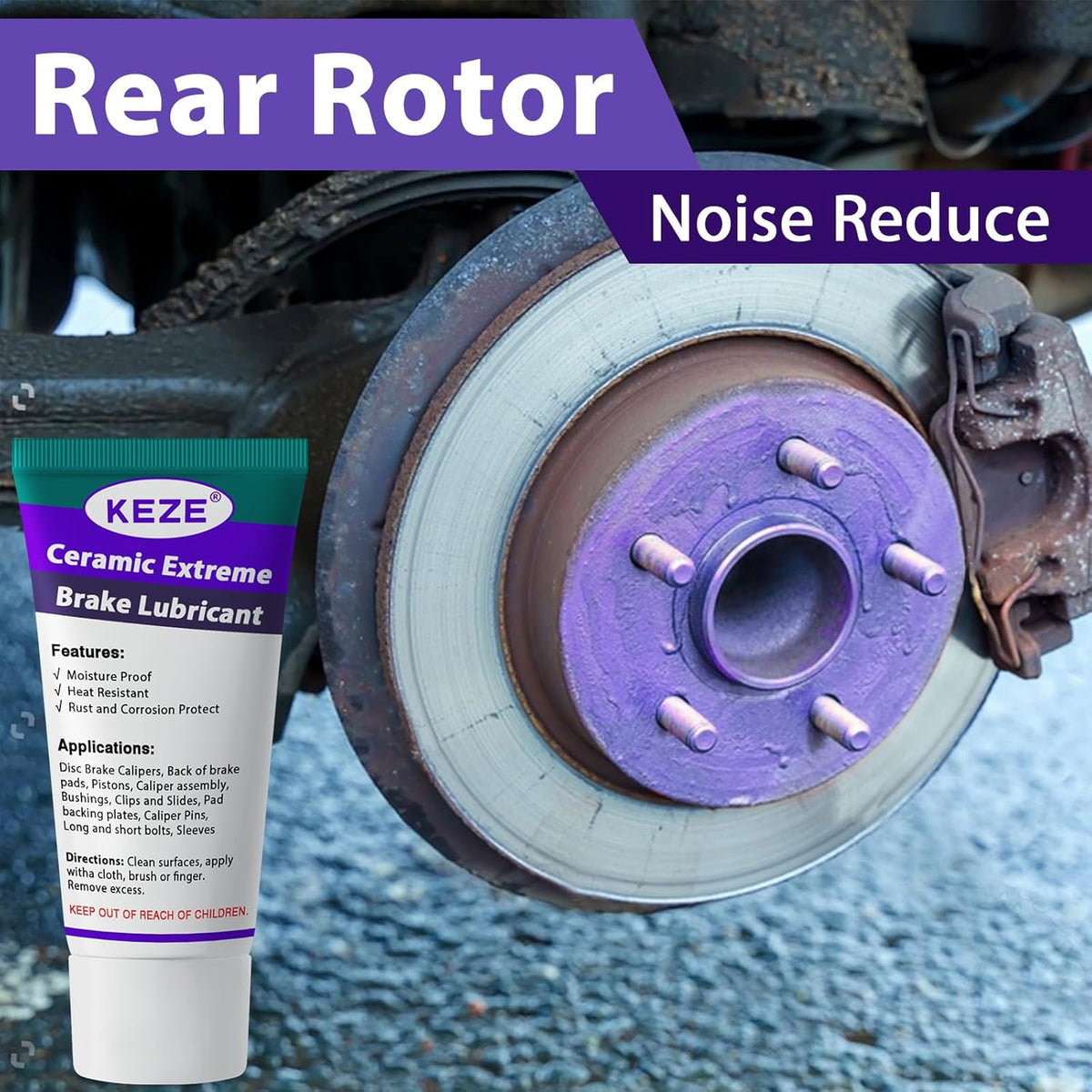 Keze Ceramic Brake Lubricant Grease Break Caliper Lube for Sliding Pin Parts Pad Superior Heat Resistance,Prevents Seizing Stops Squeaking,1 oz-3 Pack