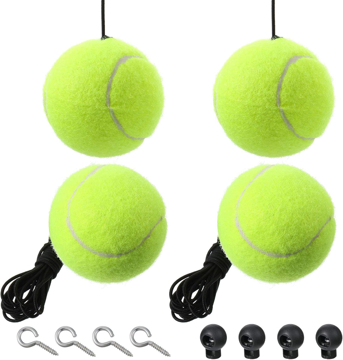 4 Sets Garage Parking Aid Ball Parking Guide System Sensor Assistant Kit, Include 4 Retracting Ball with Rope, 4 Adjustable Clips and 4 Screw Hooks, Garage Car Stop Indicator for Vehicles