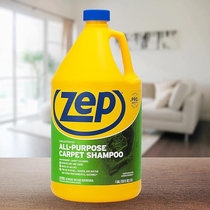 Zep All-Purpose Carpet Shampoo Concentrate Cleaner - 1 Gallon - ZUCEC128 - Professional Formula Removes Dirt and Stains