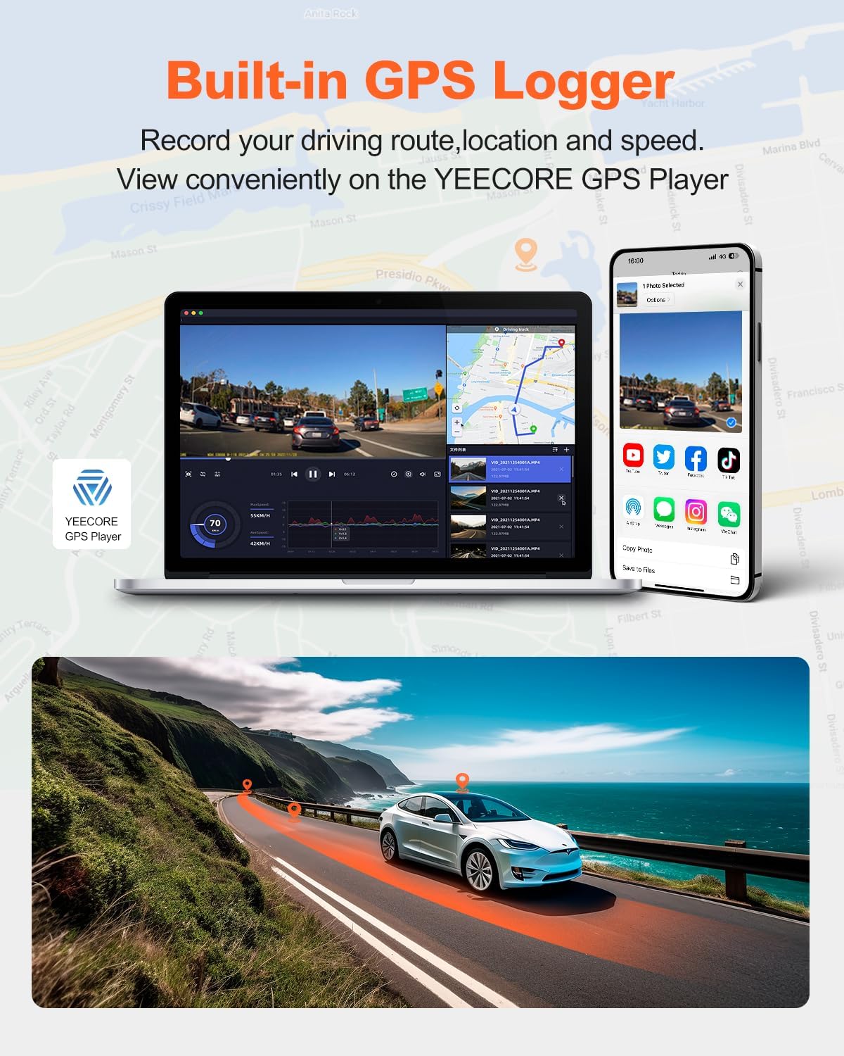 D21 Dash Cam, Real 4K Dash Camera Front 5G WiFi GPS, 3" LCD Super Night Vision Car Camera, 157°Wide Angle Dash Camera for Cars with App, Accident Record, G-Sensor, Parking Mode, 512GB Max
