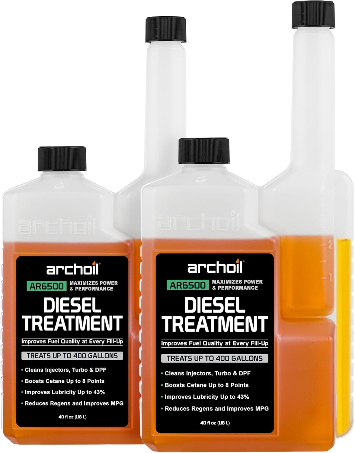 Archoil AR6500 Diesel Treatment (40 oz) Two Pack - Treats 800 Gallons - Additive for All Diesel Vehicles