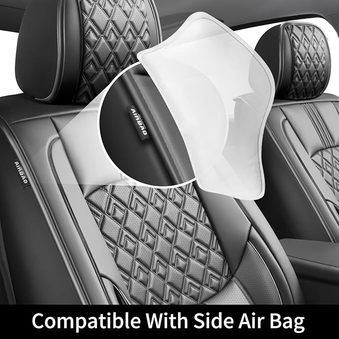 Fit Crosstrek Car Seat Covers for Subaru Crosstrek 2016-2025 2026 - Upgraded Premium Waterproof & Breathable Leather, Airbag Compatible, All-Weather Seat Cushion Protector (Full Set, Black)