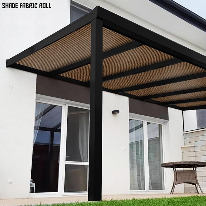 TANG Sun Shade Fabric Roll 8'x64' Shade Cloth for Garden Brown HDPE Mesh Shading Pergola Cover Replacement Canopy, 95% Blockage Sunshades for Outdoor Patio Backyard Plant
