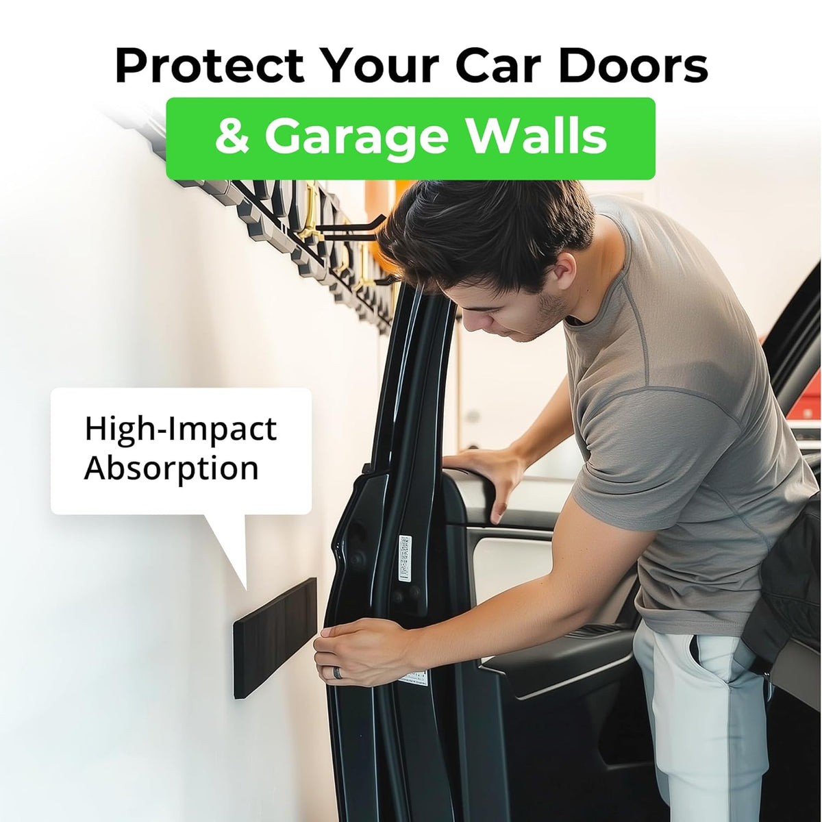 XCEL Foam Rubber Protector Panels – 4 Pack of Versatile Marine Foam Pads – Ideal for Wall Protection, Garage Parking Aids, Car Door & Bumper Padding, Anti Vibration, Insulation DIY Projects - Black