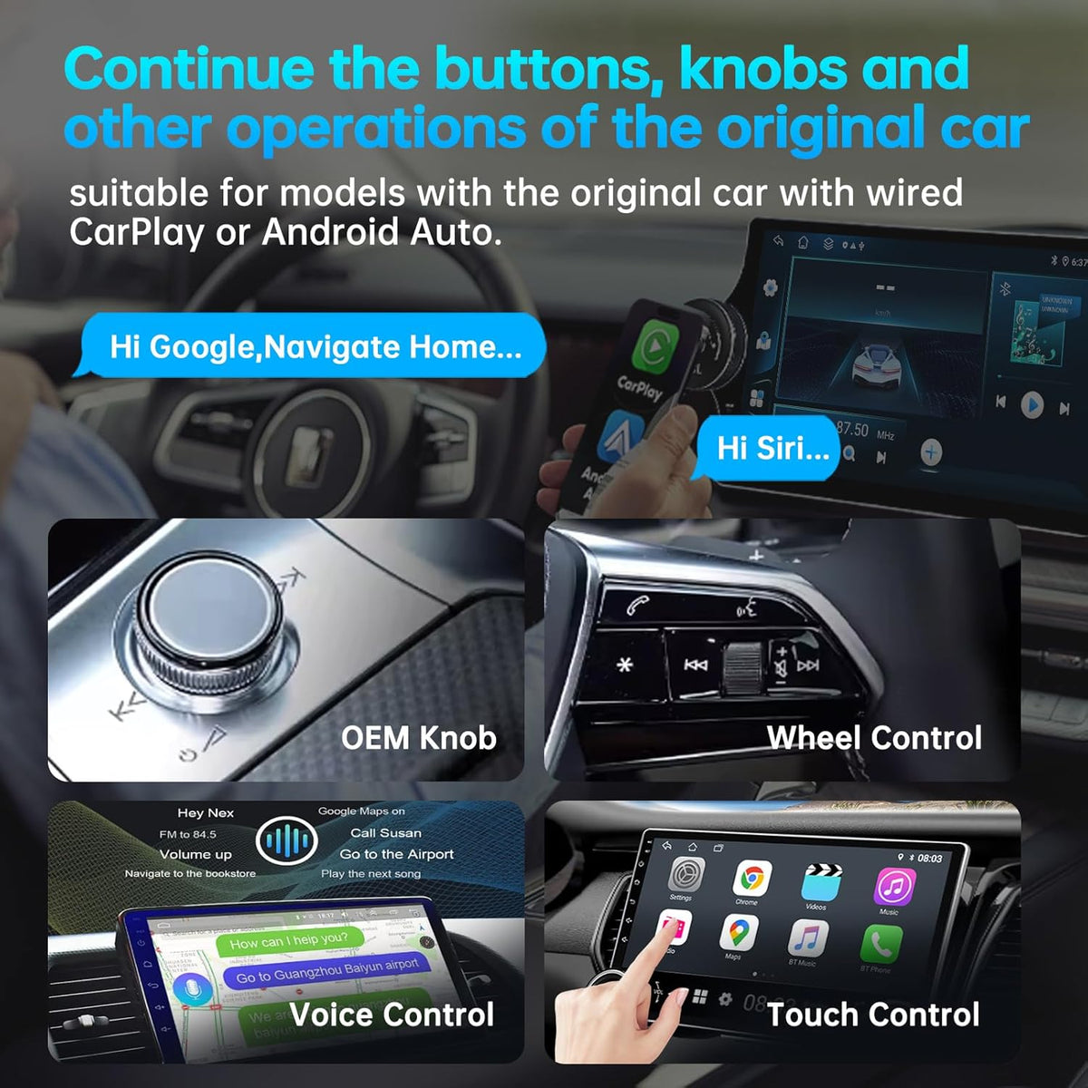 CarPlay Smart Box,Wireless CarPlay Adapter, converts Factory Wired to Wireless CarPlay dongle, Plug and Play