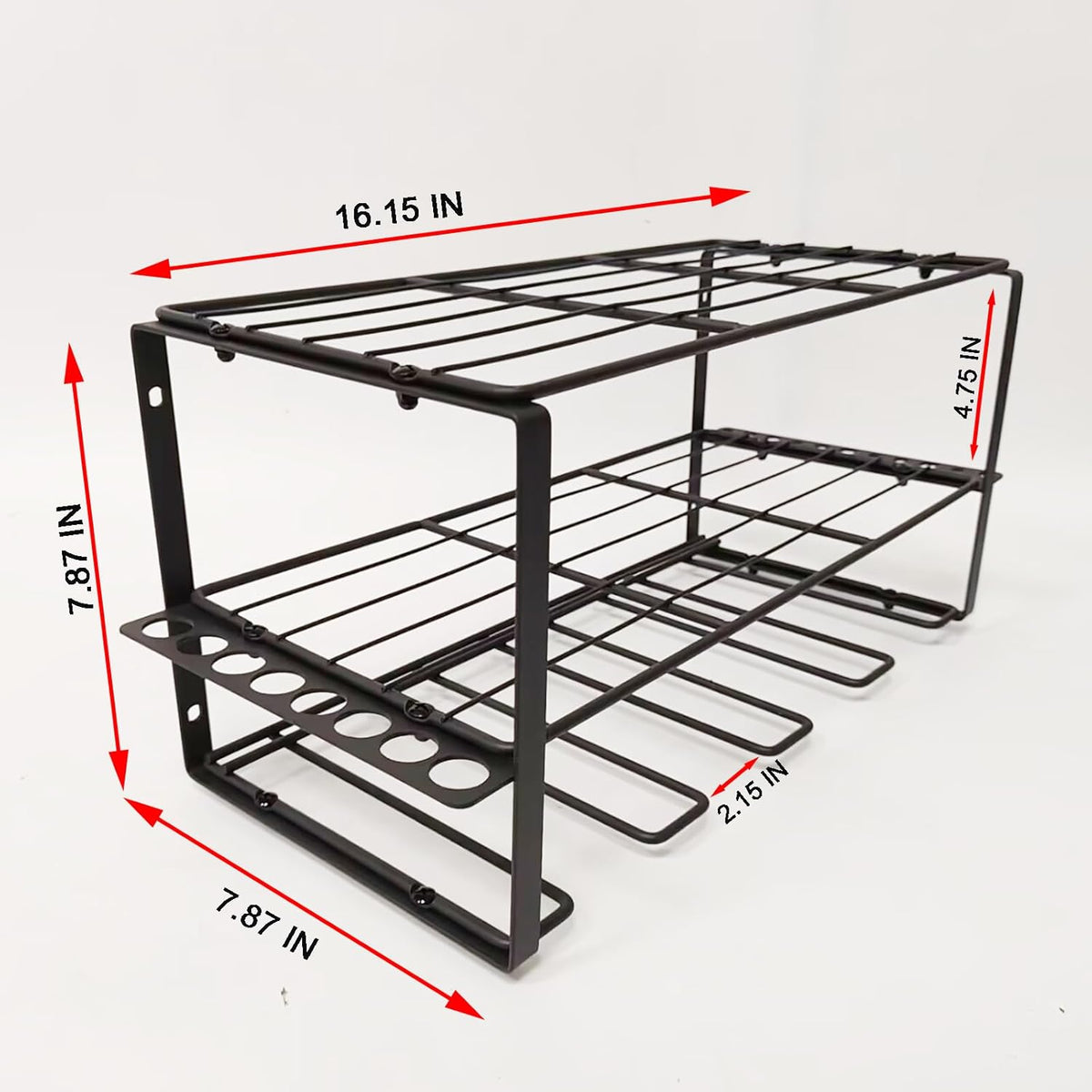 Tool Organizer, Power Tool Organizer Wall Mount with 3 Layers Tool Storage Rack for Drill Holders (Medium)