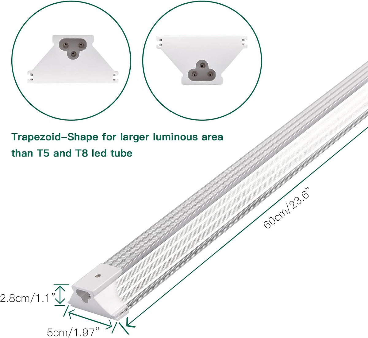 6 Pack LED Shop Light 2FT 30W, 4350LM 5000K Utility Garage Lights, Linkable Daylight White Ceiling Light Fixture, LED Tube Light, Under Cabinet Light