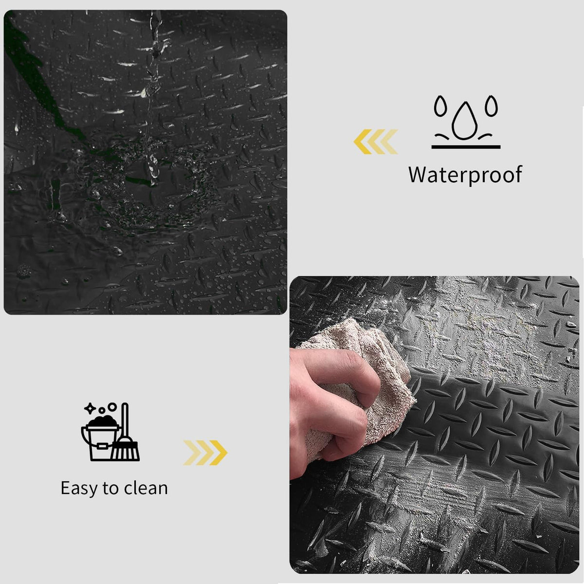 Premium Garage Floor Mat, Commercial Grade Heavy Duty Parking Mat for Garage Floor, Golf Cart Parking, Water/Stain Resistant Floor Runner (Black Diamond, 8 x 13 Feet)