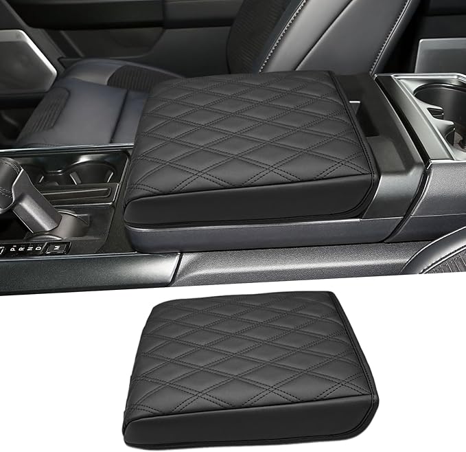Xaido Center Console Cover for 2021-2025 2026 Ford F150 & 2022-2025 2026 F150 Lightning Work Surface Console Accessories, Leather Armrest Protector Pad (Only fit for Work Surface Console)