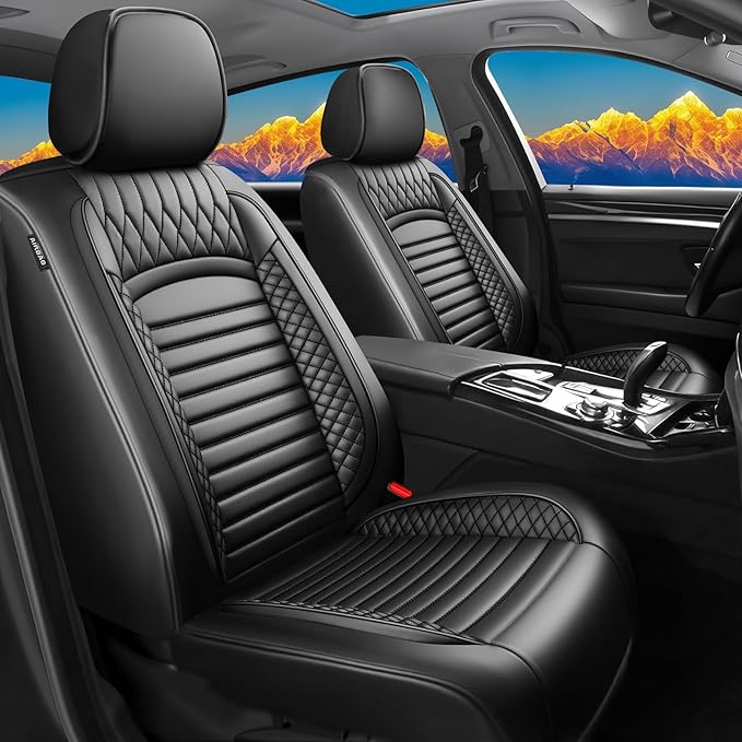 Fit Legacy Car Seat Covers(Only for 5 Seats Version)for Select Ford Legacy 2008-2024 2025 2026 - Full Coverage Leather,Airbag Compatible,Waterproof & All Weather Seat Cushion Protector(Black)