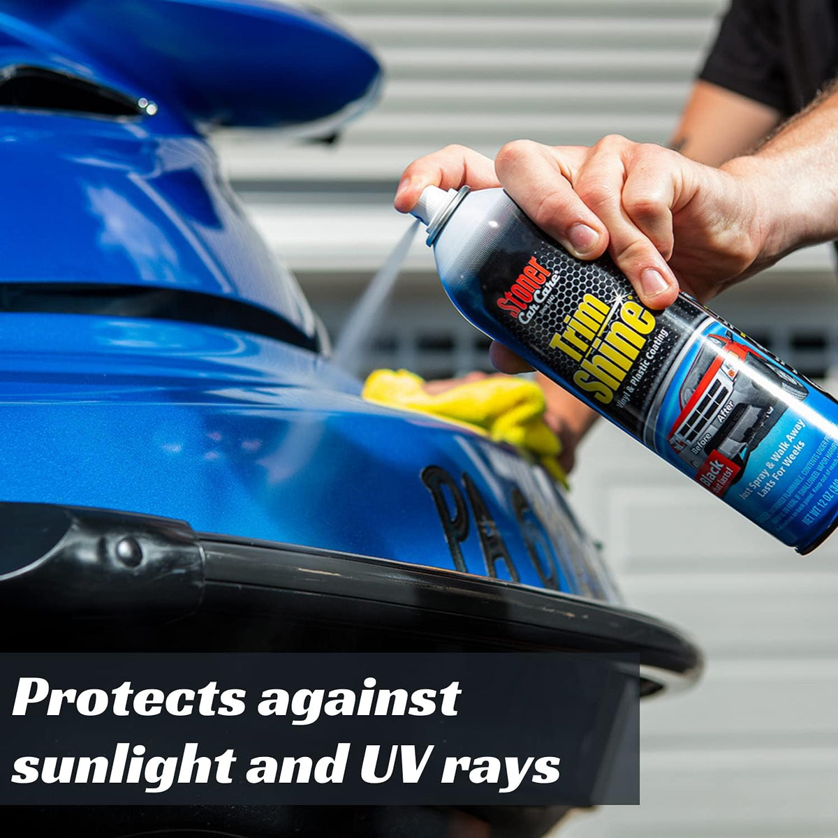 Stoner Car Care 91034 Trim Shine – Vinyl and Plastic Protectant Coating for Interior & Exterior Car Detailing – Restores OEM Color, Adds Shine, UV & Water Protection – Non-Greasy, Fast-Drying – 12 Oz