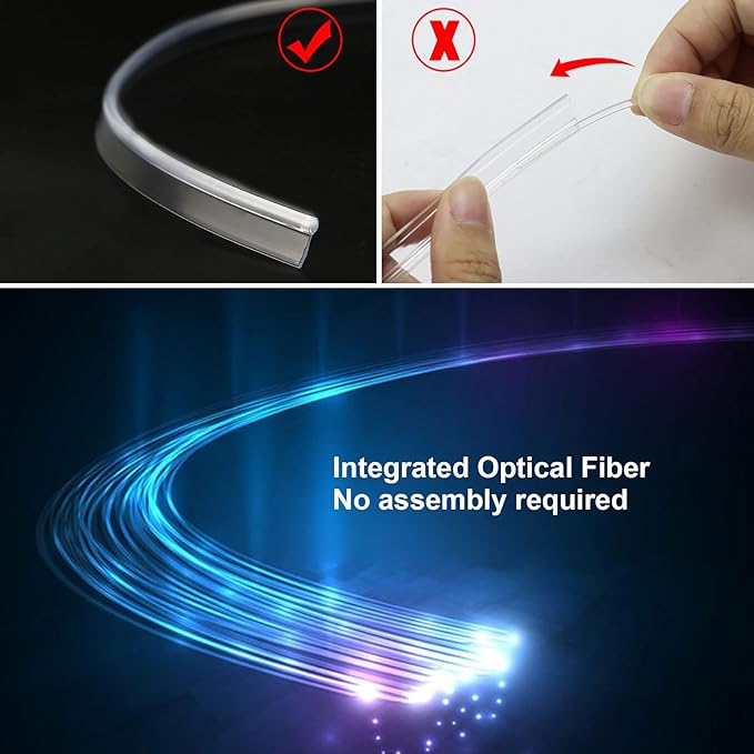 6 in 1 LED Car Strip Lights, Car Interior Lights with 276 inches Fiber Optic, Remote and APP Control, 16 Million Colors RGB Ambient Lighting Kits, Music Neon Light Accessories for Car Inside