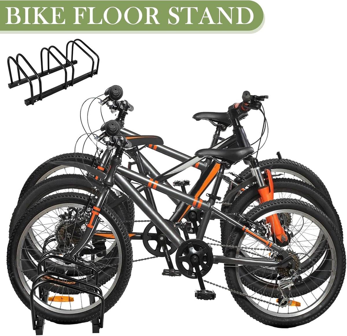 iCool Bike Stand for 3 Bikes, Parking Rack - Garage to Outdoor Use, Max. Tire Width 2.15"