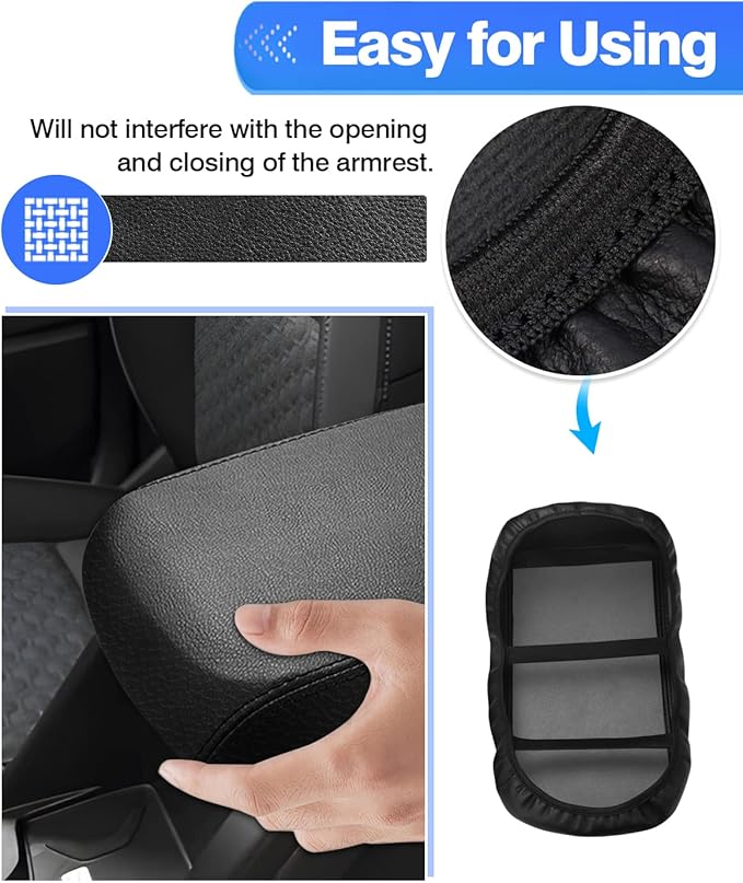 Autorder Center Console Cover for 2015-2022 Chevrolet Chevy Colorado/GMC Canyon Accessories Armrest Cover Anti-Scratch Middle Console Pad Leather Armrest Protector