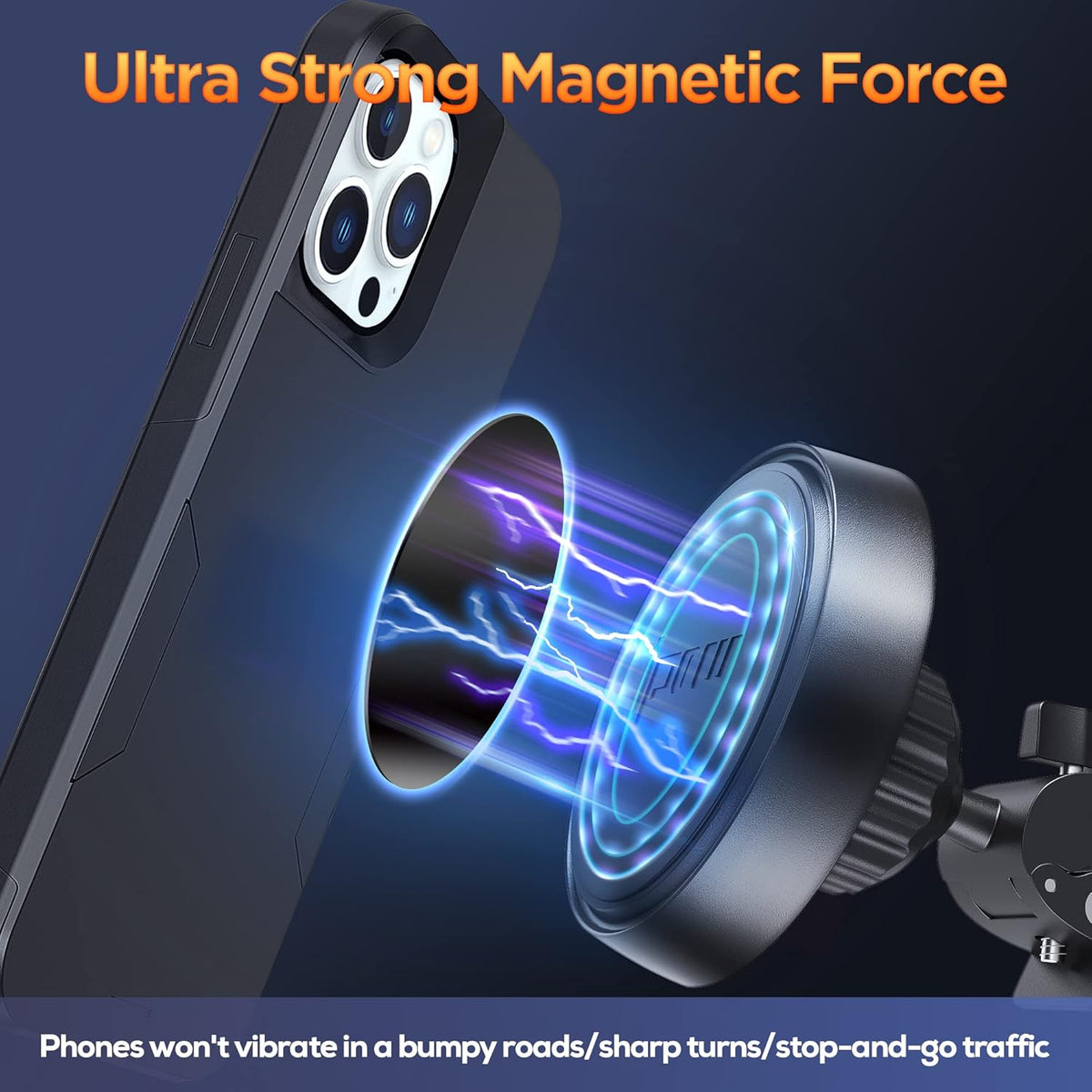 IPOW Magnetic Phone Holder for Car, [Upgrade Alligator Clip] Strongest Magnet Power Cell Phone Mount for Car Vent Compatible with iPhone 14 13 12 Pro Max MagSafe Case Samsung Galaxy Any Smartphones