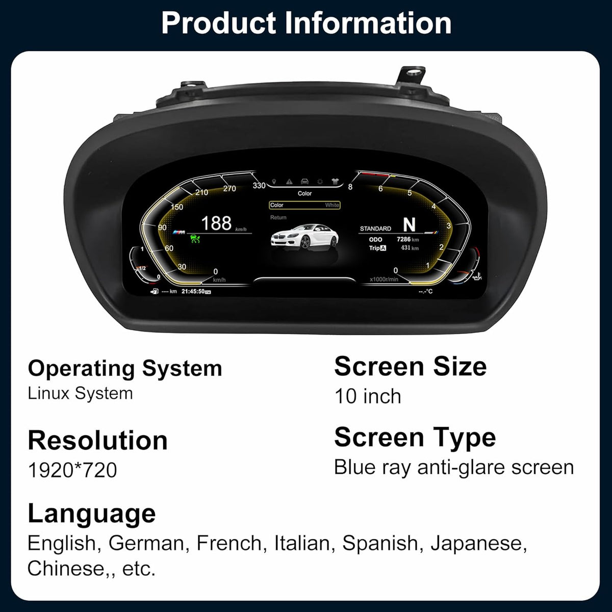 Speedometer Instrument for BMW E87 2006-2011 CCC CIC Linux System Original Car Information Display Digital Cluster Dashboard Screen